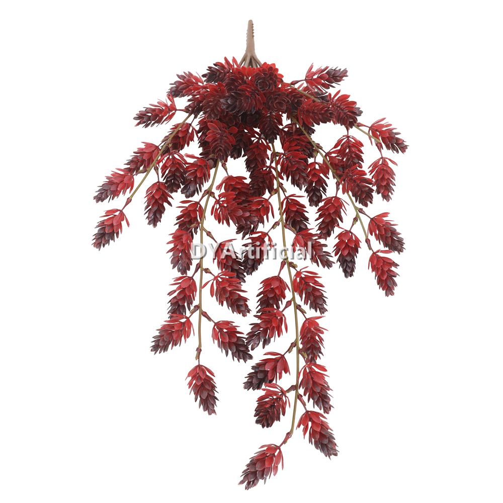 Artificial Pine Fruit Hanging 52CM Length Red