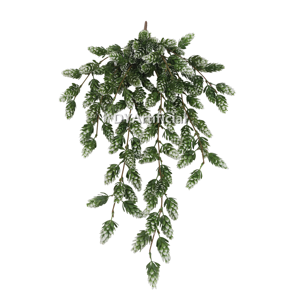 Artificial Pine Fruit Hanging 74CM Length White Green