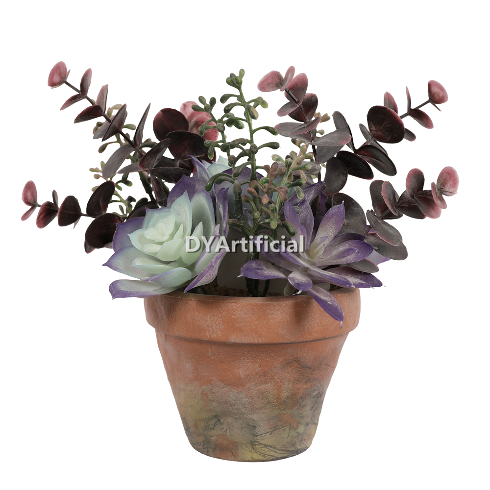 Plastic Plant Assorted In Eva Pot 18CM Height