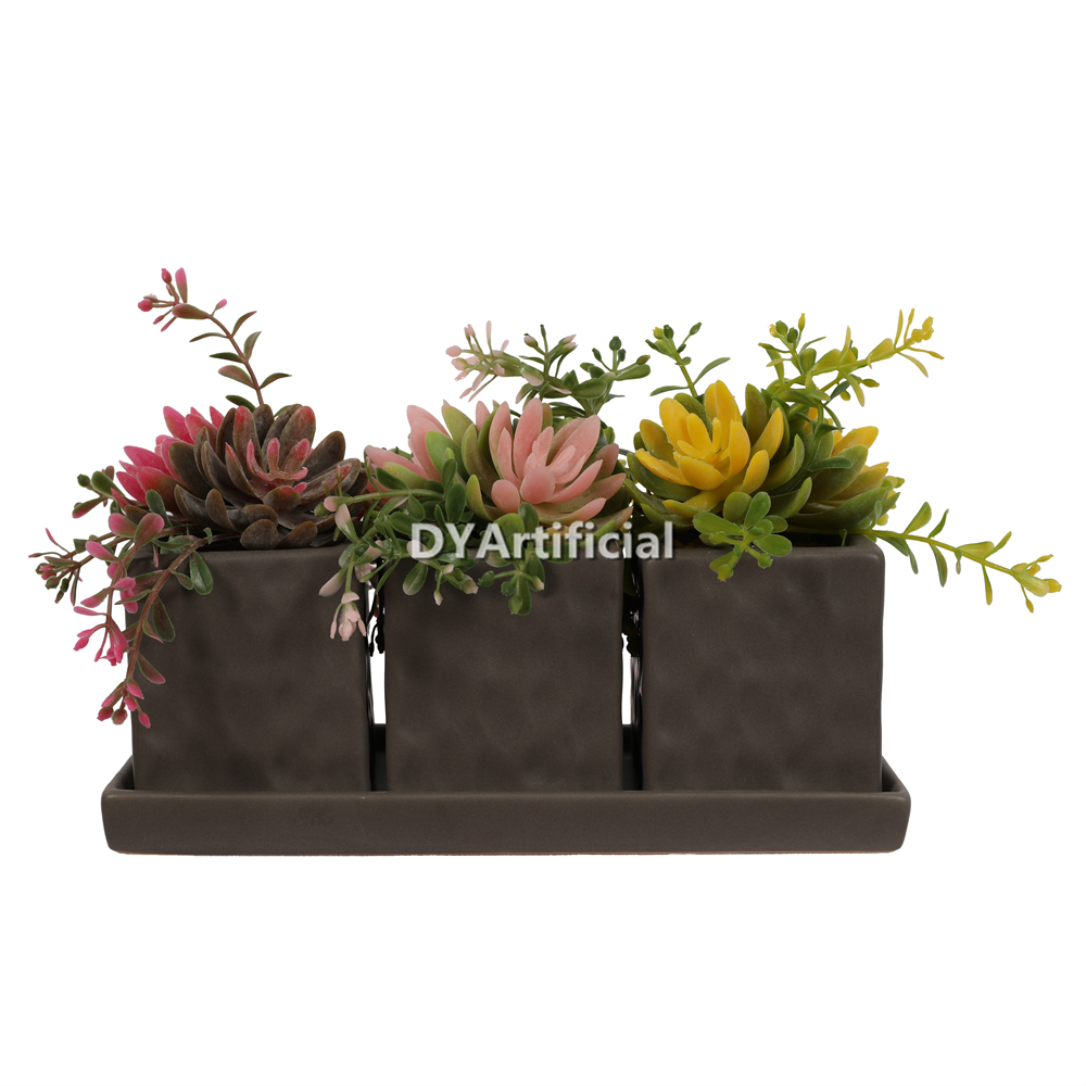 Artificial Flowers In Ceramic Pot 16CM Height