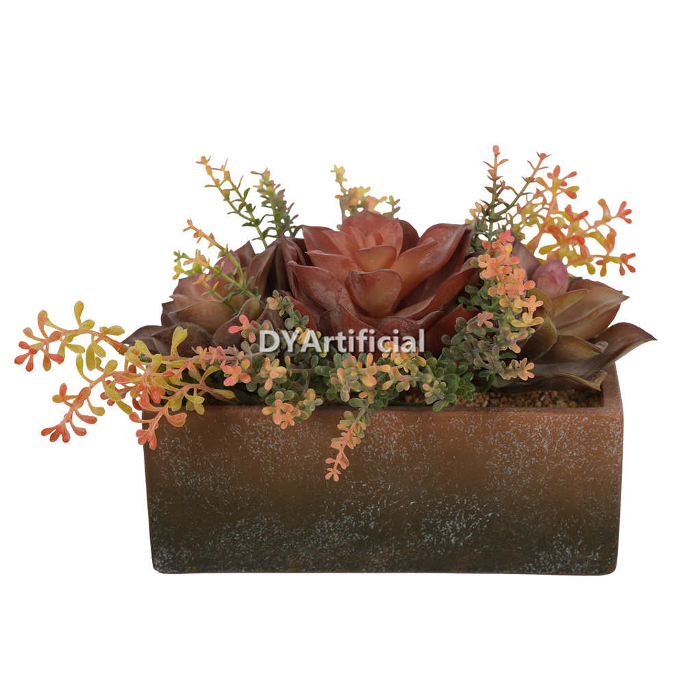 Simulated Meaty Cement Potted Plants 16CM Height