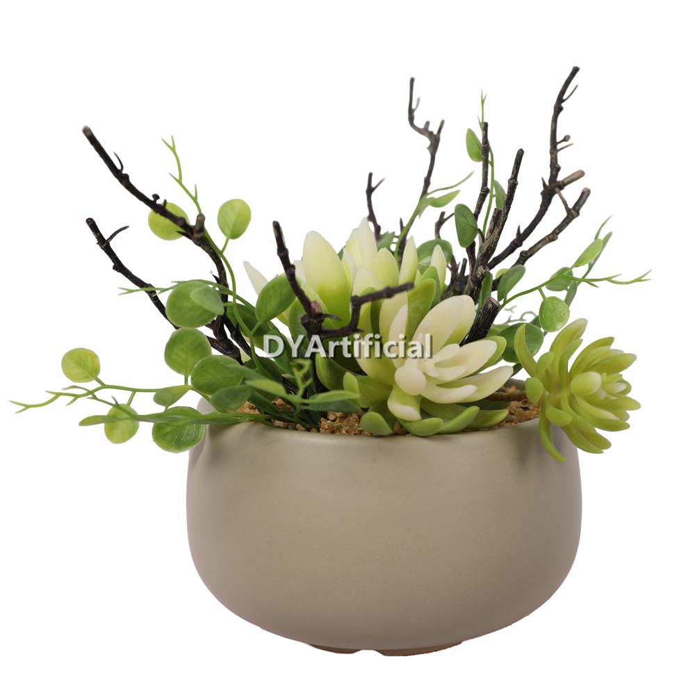 Artificial Flowers In Ceramic Pot 19CM Height