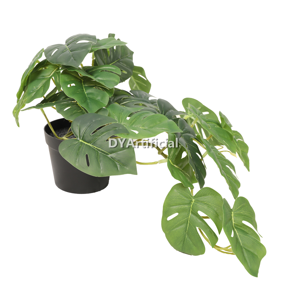 Artificial Dark Green Monstera Hanging Potted Plants 23CM Height