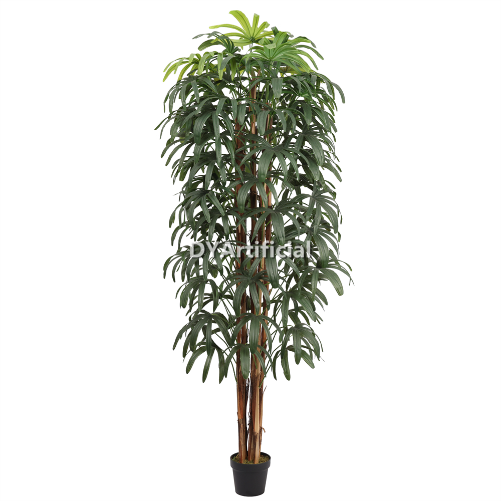 Artificial Raphis Palm on Natural Trunk 200CM Height Indoor