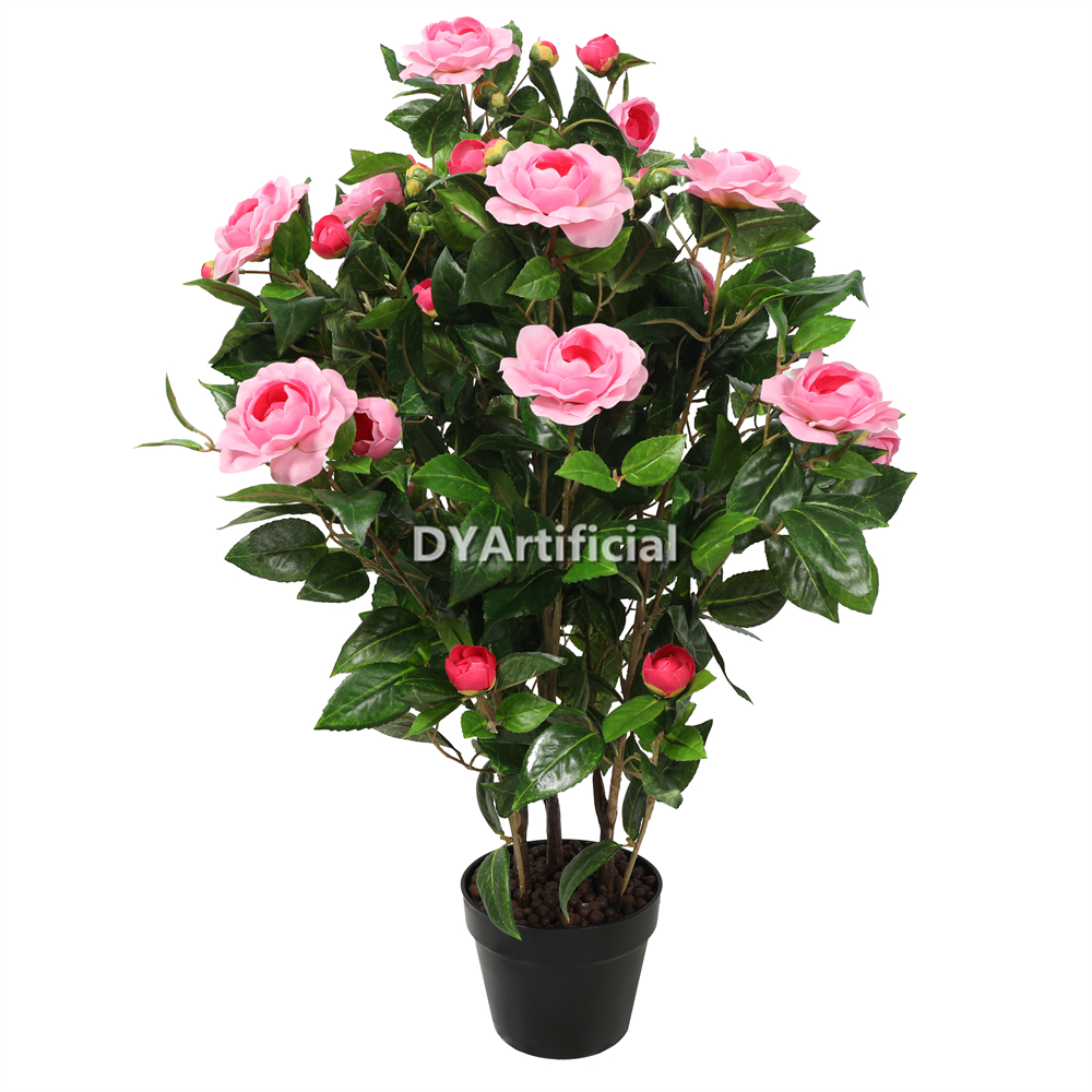 Premium Artificial Camellia Tree in Dark Pink 95CM