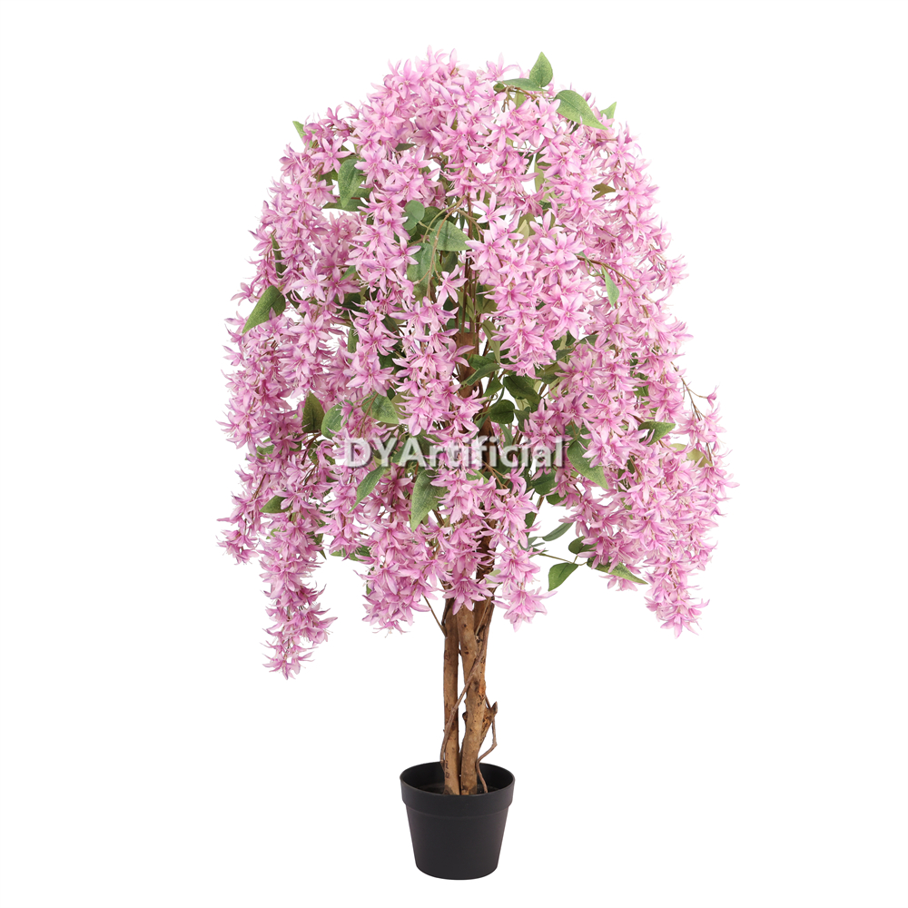 Artificial Wisteria Tree Blue Big Leaf 120CM