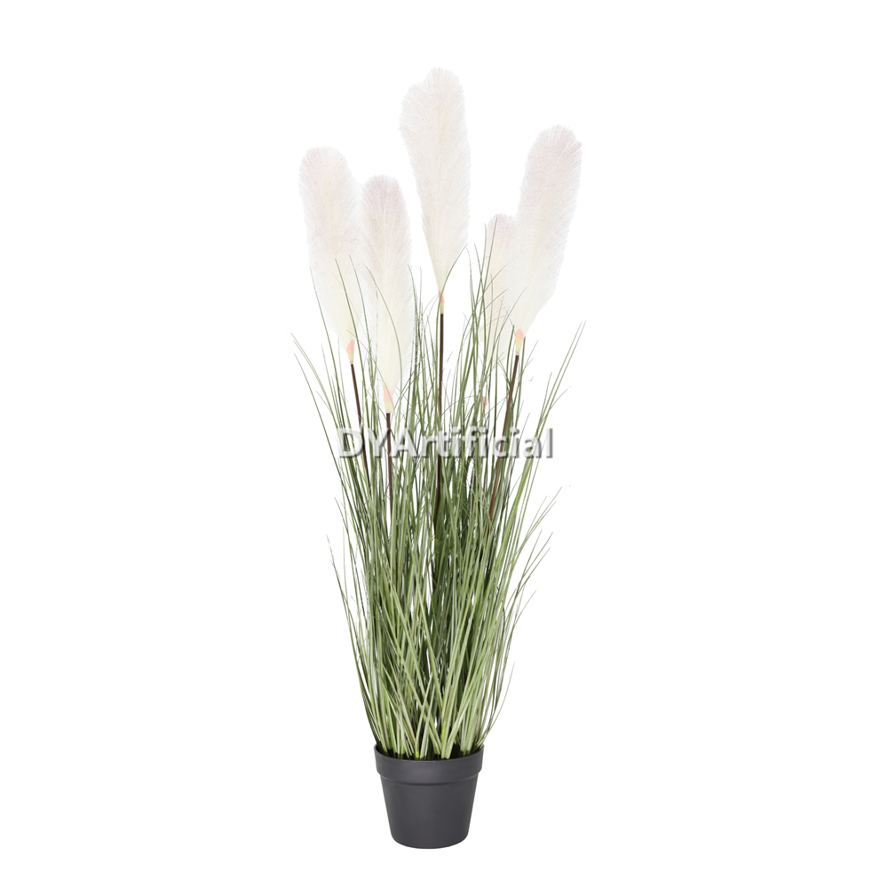 Lush Artificial Pampas Grass Plants Pure White 120CM