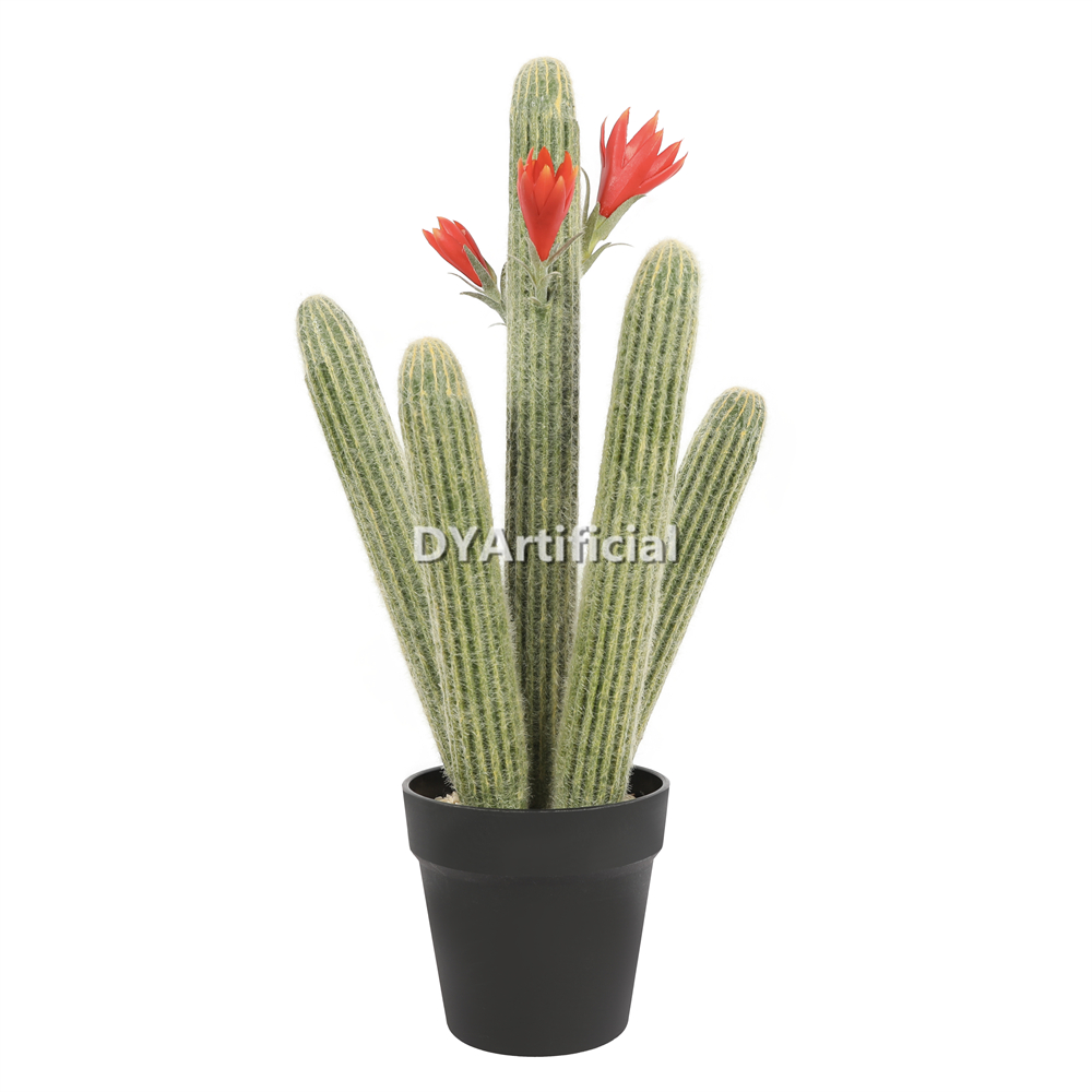 Cactus With Flower With Plastic Pot 49.5CM Height Indoor