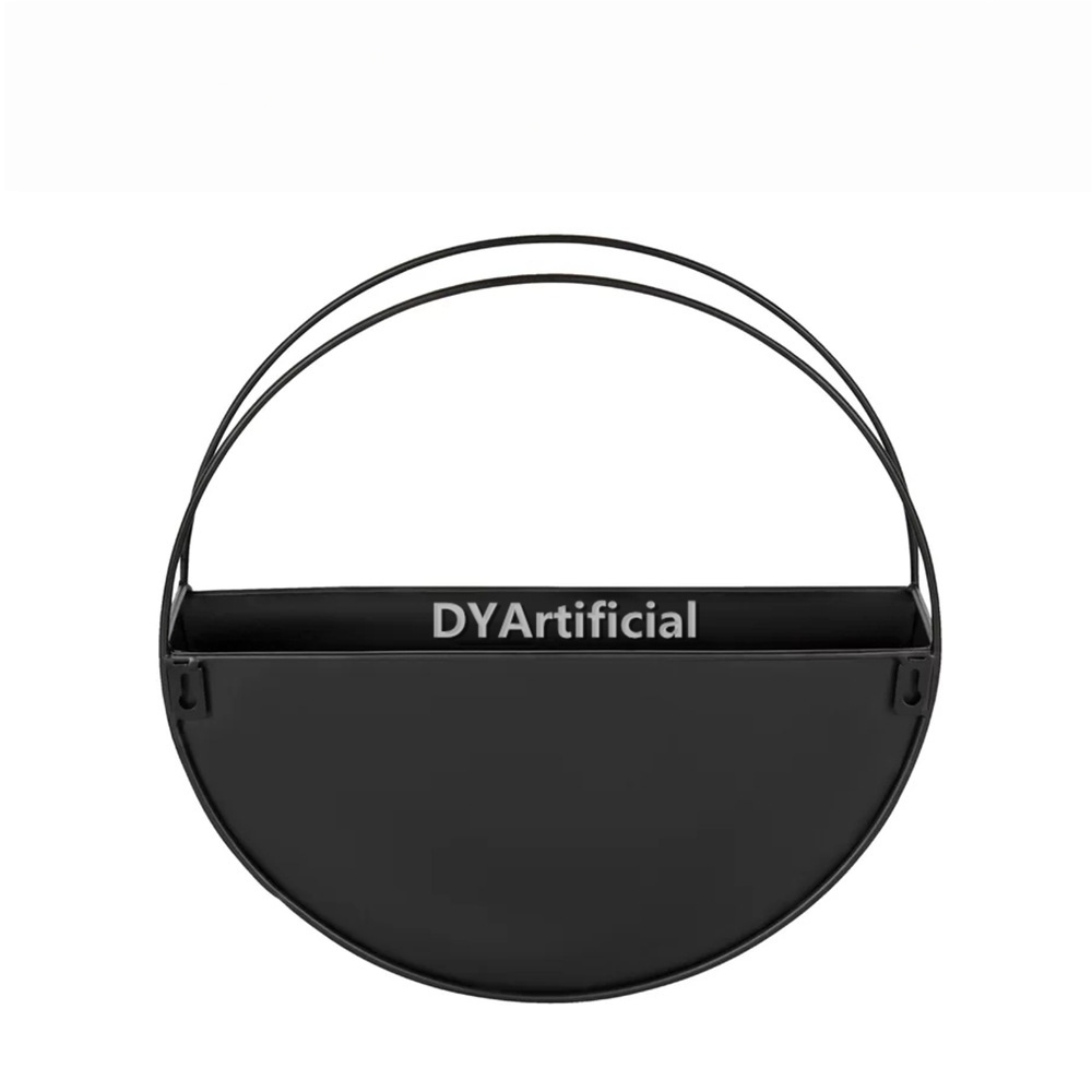 Semi-Circular Wall Pots Black Power Coated 45CM Diameter