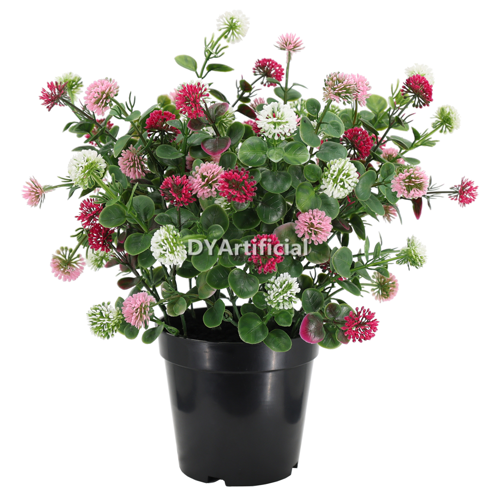 Potted Artificial Bouquet of flowers with fruit 35CM Length Outdoor Purple Pink
