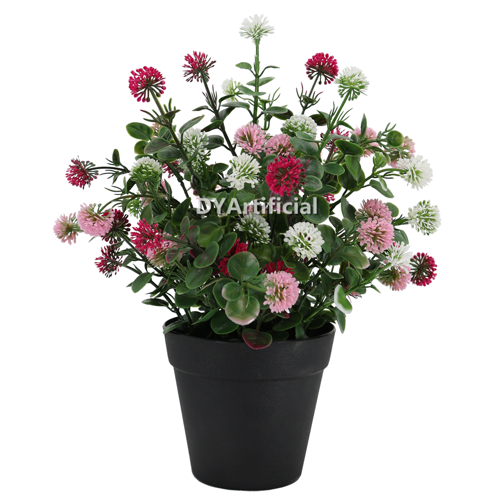 Potted Artificial Bouquet of flowers with fruit 32CM Length Outdoor Purple Pink