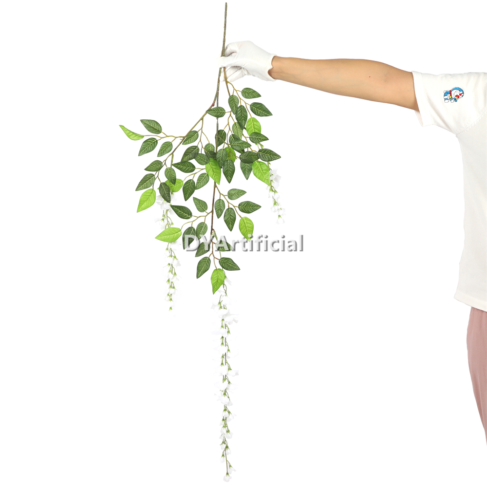 Artificial Wisteria Flowers Wall Hanging White 112CM Indoor