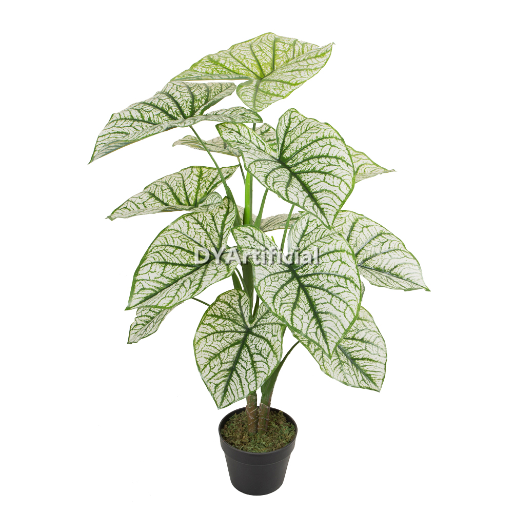 Premium Artificial Taro Tree White Green 90CM Height Indoor
