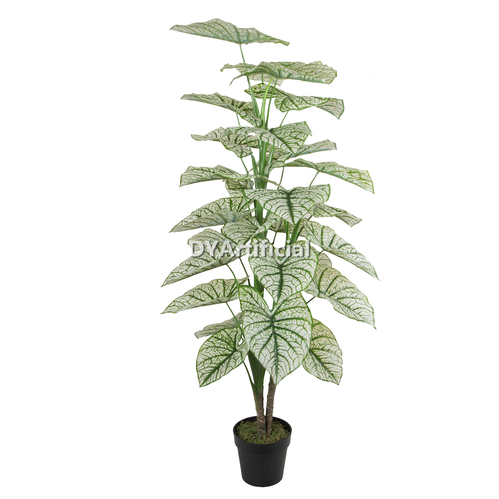 Premium Artificial Taro Tree White Green 150CM Height Indoor