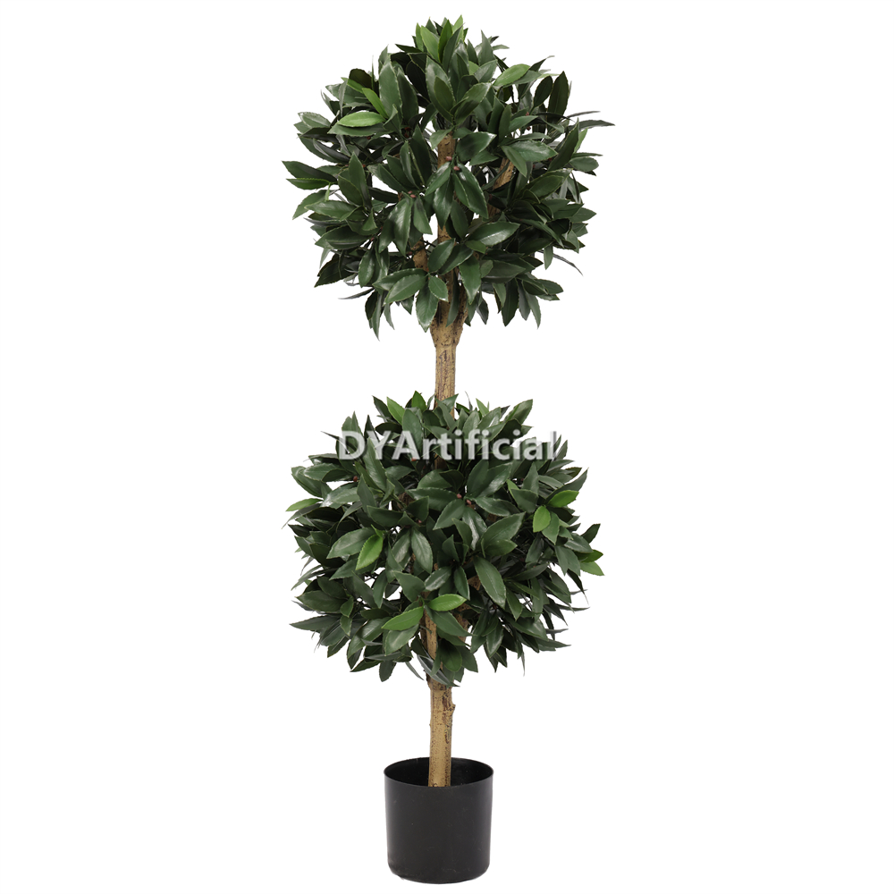 120CM Height Artificial Bay Laurel Double Ball Tree Outdoor