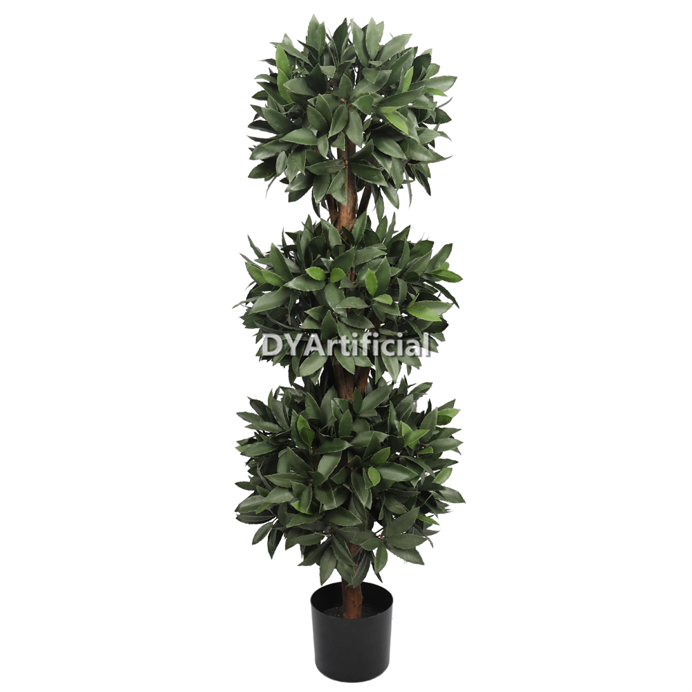 90CM Height Artificial Bay Laurel Triple Ball Tree Outdoor