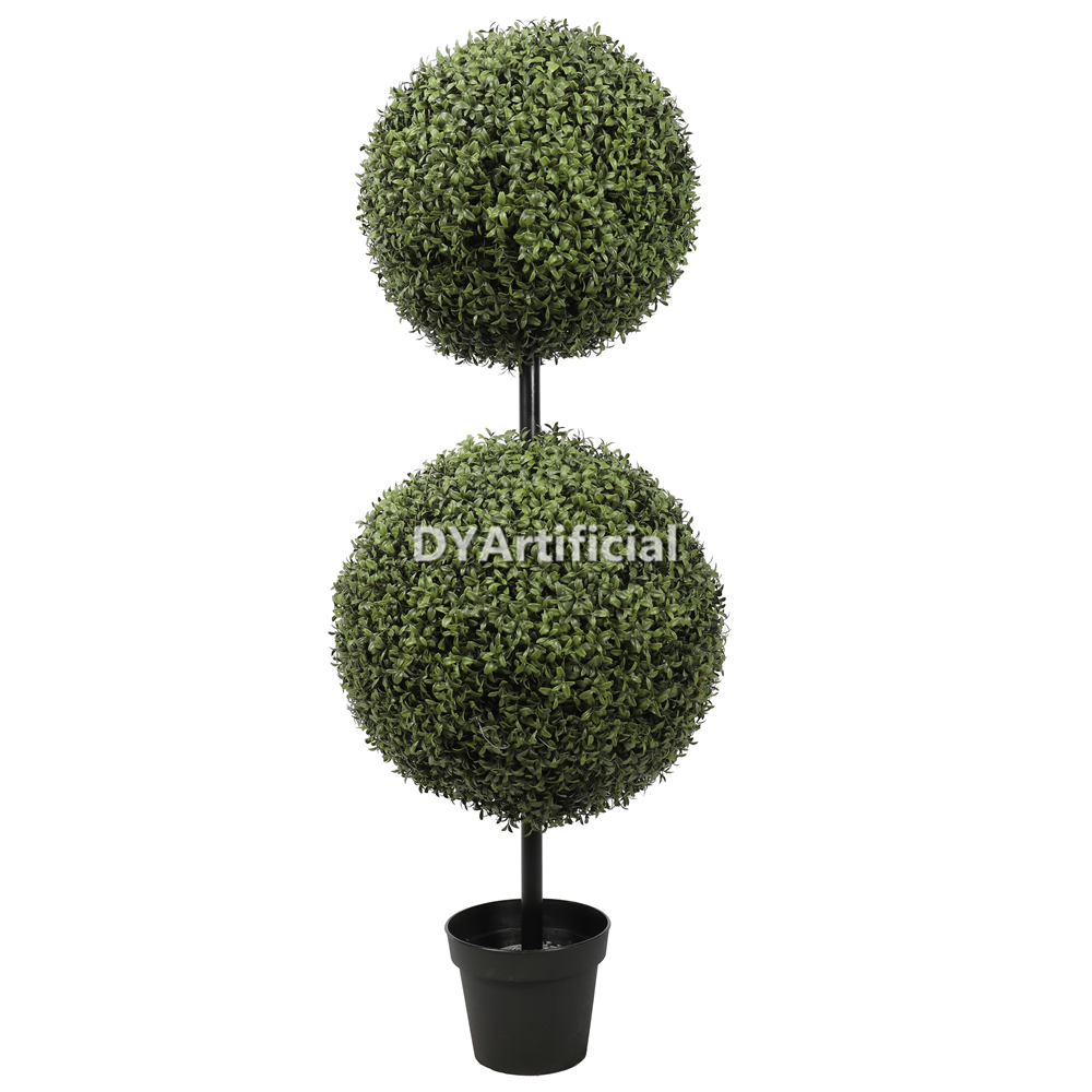 120CM Height Artificial Buxus Double Ball Tree with Steel Pipe