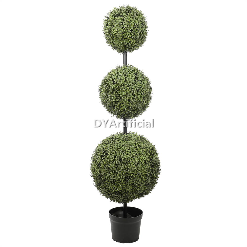 150CM Height Artificial Buxus Triple Ball Tree with Steel Pipe