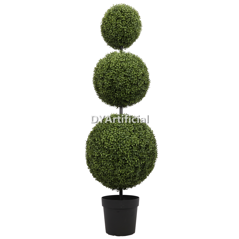 180CM Height Artificial Buxus Triple Ball Tree with Steel Pipe