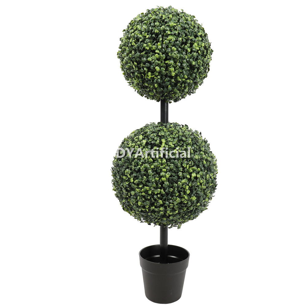 90CM Height Artificial Boxwood Double Ball Tree with Steel Pipe