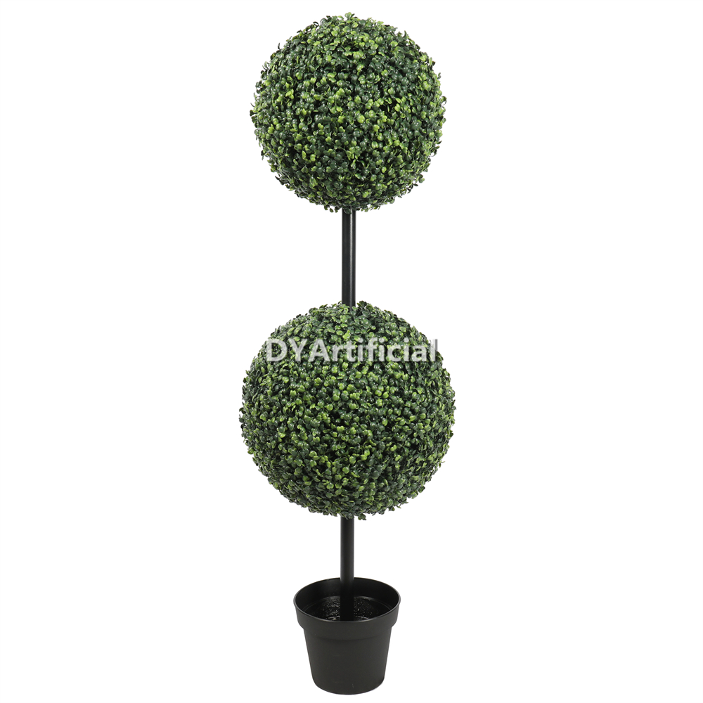 120CM Height Artificial Boxwood Double Ball Tree with Steel Pipe