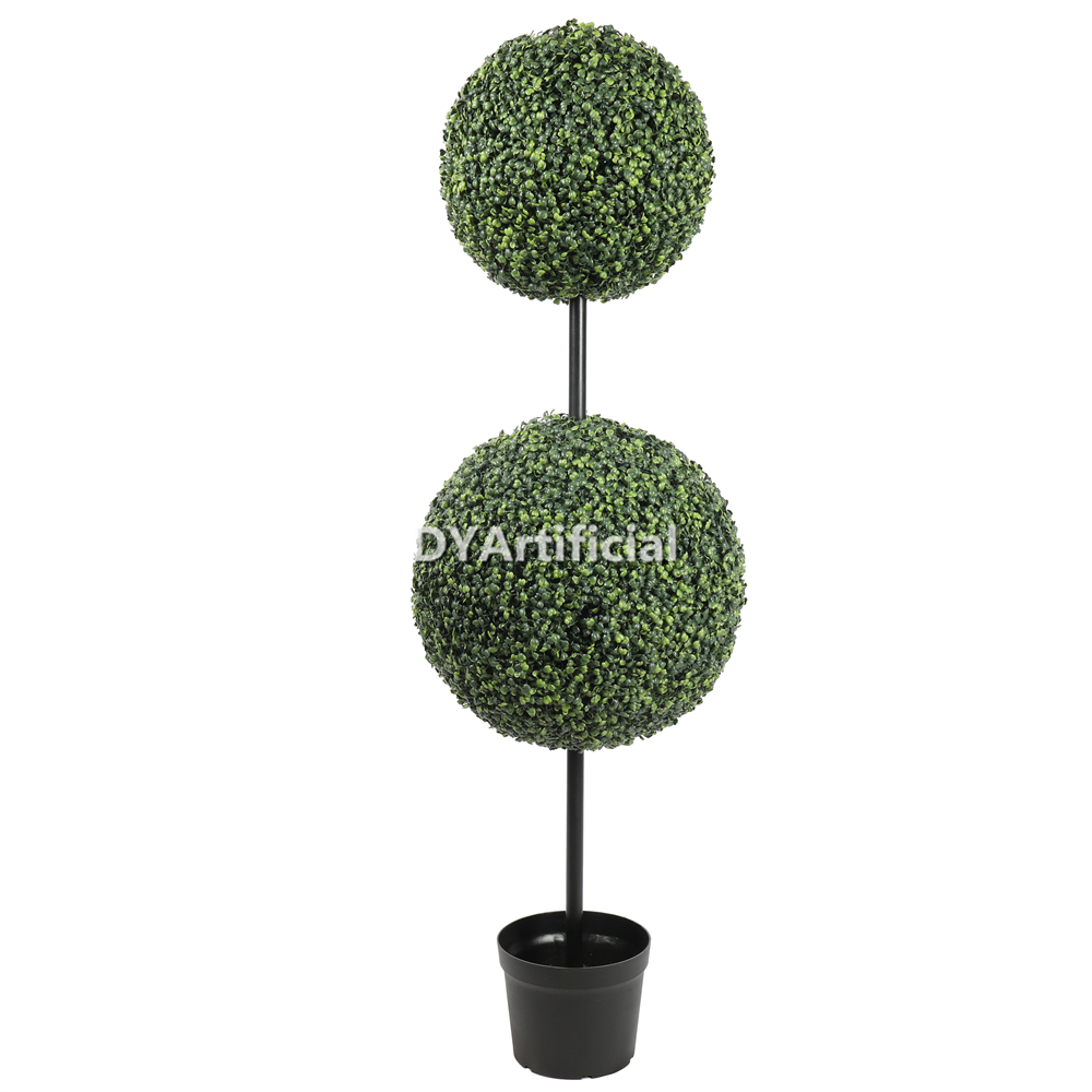 150CM Height Artificial Boxwood Double Ball Tree with Steel Pipe