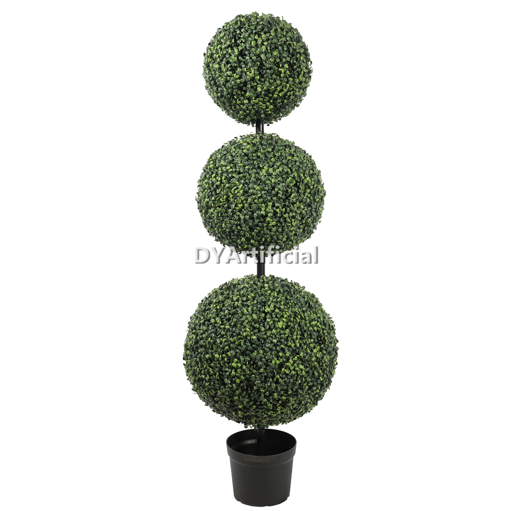 150CM Height Artificial Boxwood Triple Ball Tree with Steel Pipe