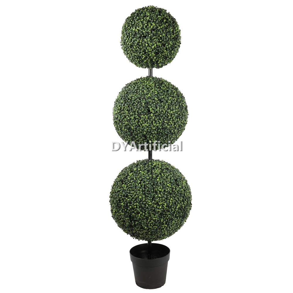 180CM Height Artificial Boxwood Triple Ball Tree with Steel Pipe