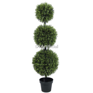120CM Height Artificial Cedar Triple Ball Tree with Steel Pipe
