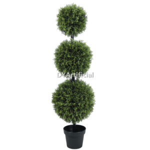 120CM Height Artificial Cedar Triple Ball Tree with Steel Pipe