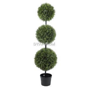 150CM Height Artificial Cedar Triple Ball Tree with Steel Pipe