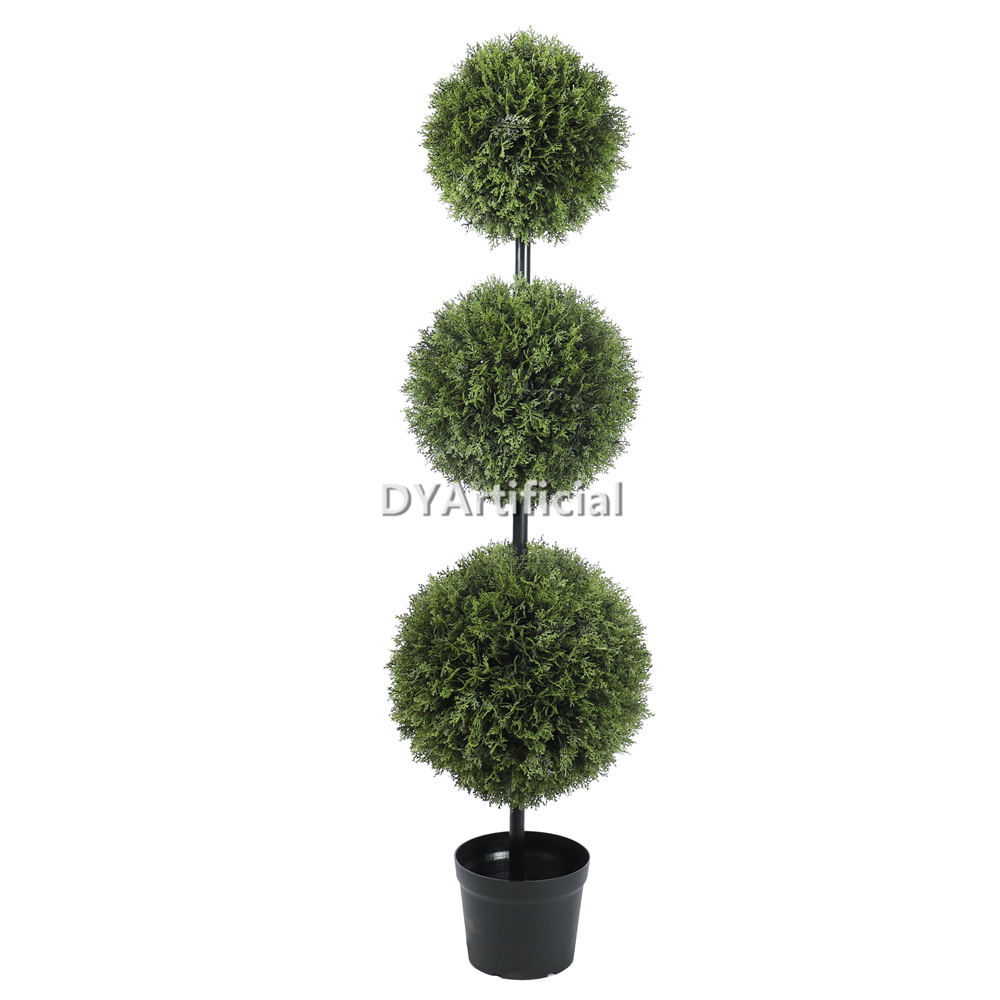 150CM Height Artificial Cedar Triple Ball Tree with Steel Pipe
