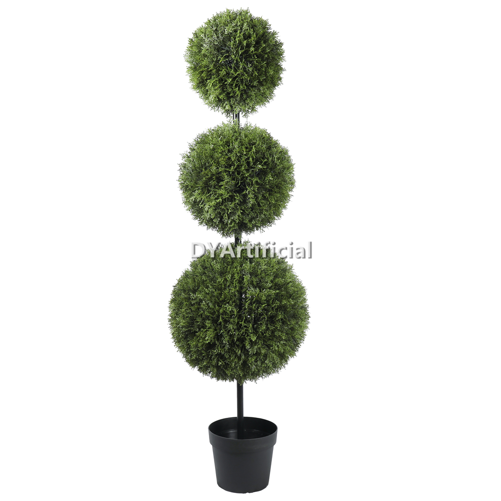 180CM Height Artificial Cedar Triple Ball Tree with Steel Pipe