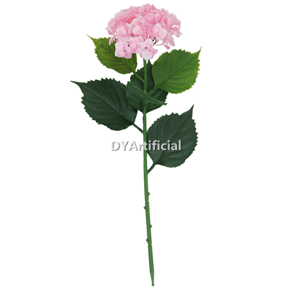 Artificial Single Hydrangea Flower White Pink 50CM Length UV