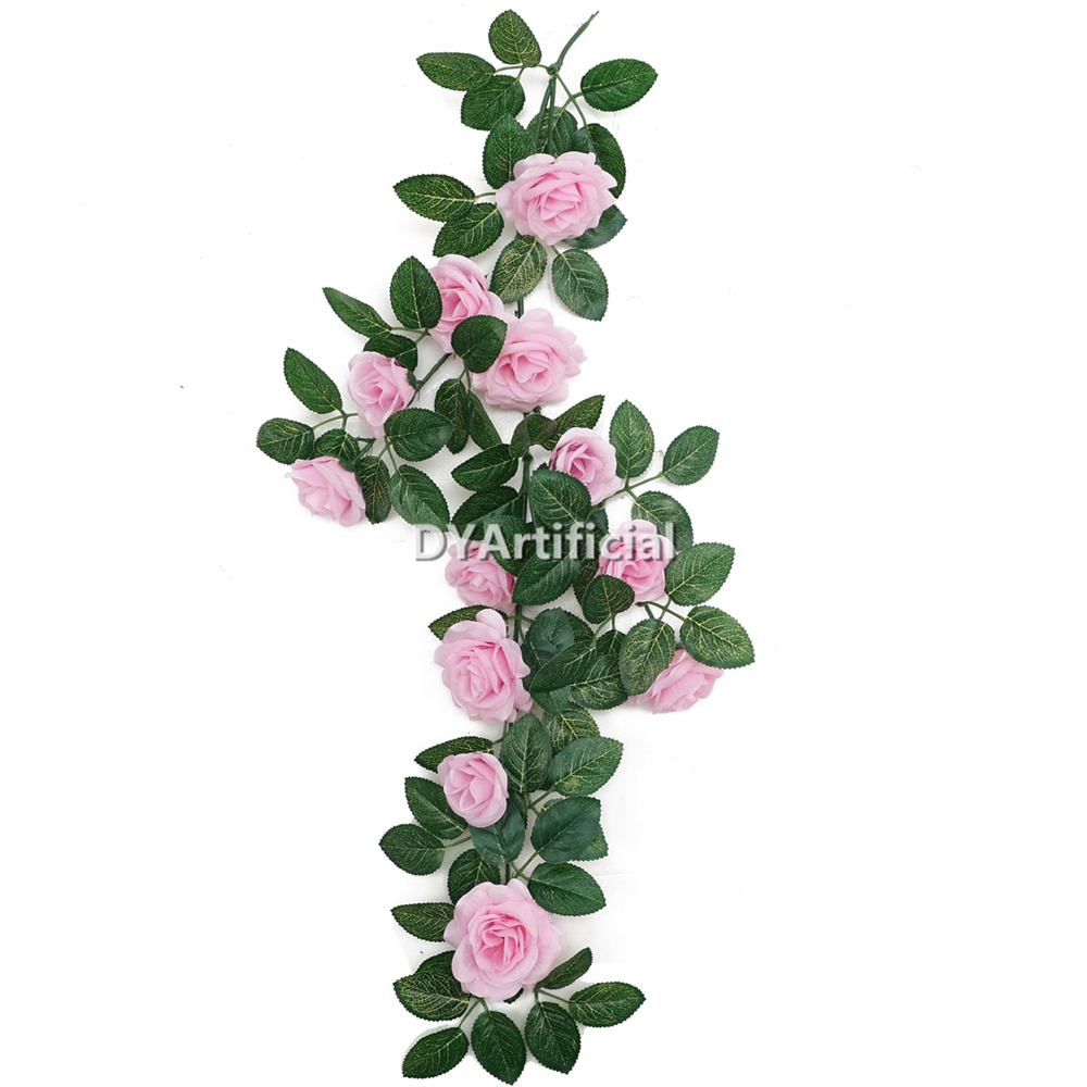 72CM Length Artificial Rose Hanging Outdoor UV Protected PINK