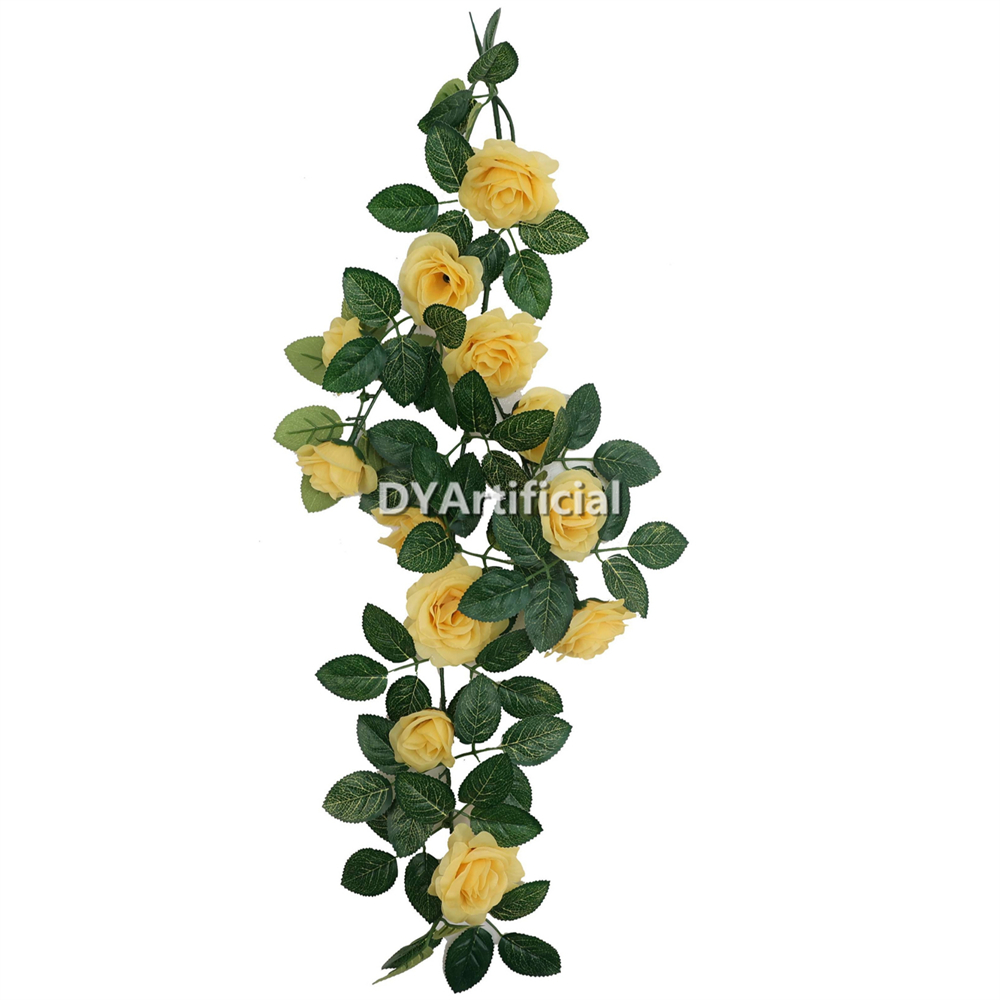 72CM Length Artificial Rose Hanging Outdoor UV Protected CHAMPAGNE