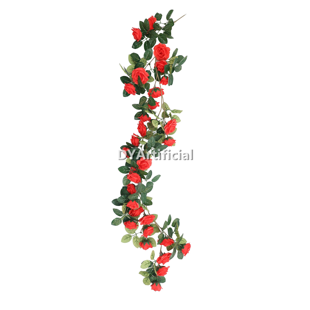 139CM Length Artificial Rose Hanging Outdoor UV Protected RED