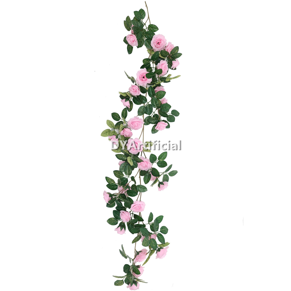 139CM Length Artificial Rose Hanging Outdoor UV Protected PINK