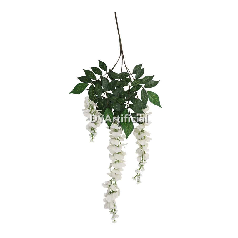 Premium Artificial wisteria Blossom in White 100CM Fire Retardant