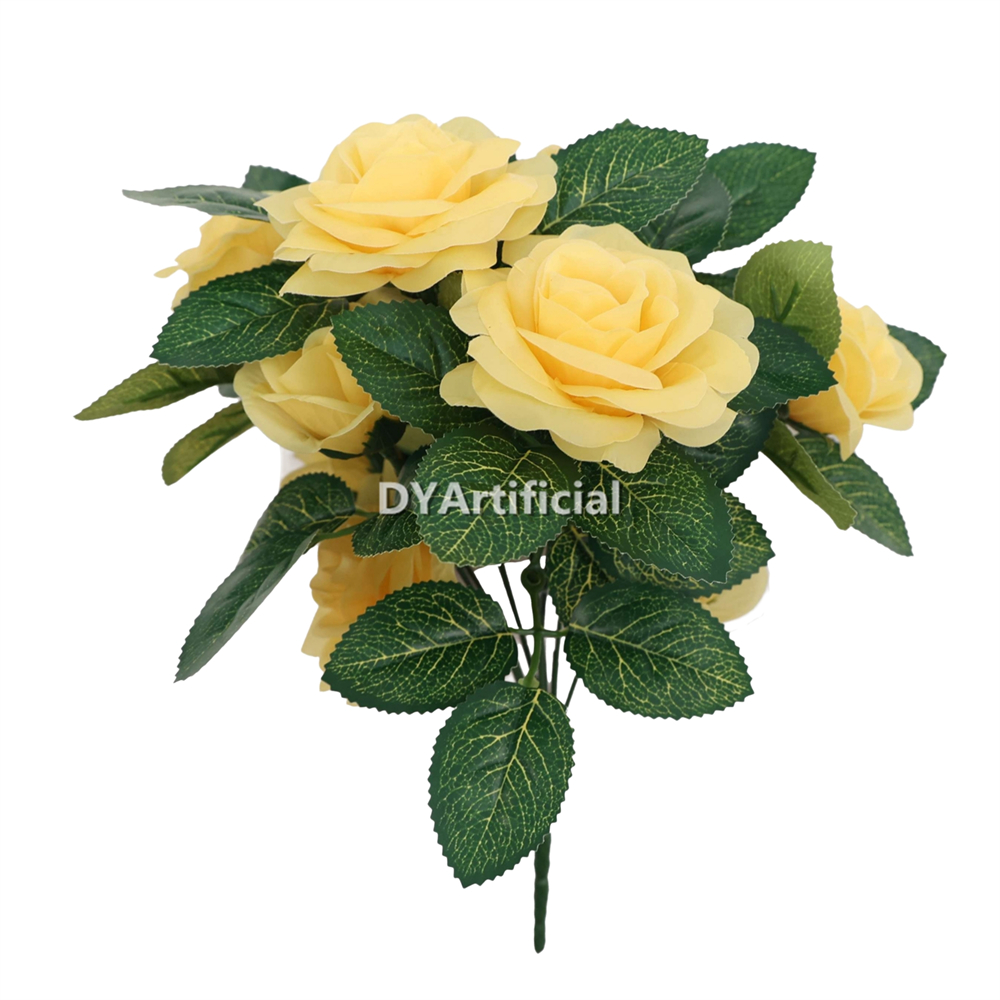 31.5CM  Length Artificial Rose Bush Outdoor UV Protected CHAMPAGNE