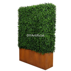 Outdoor Artificial Buxus Hedge with Weathering Steel Planter 150CM Height