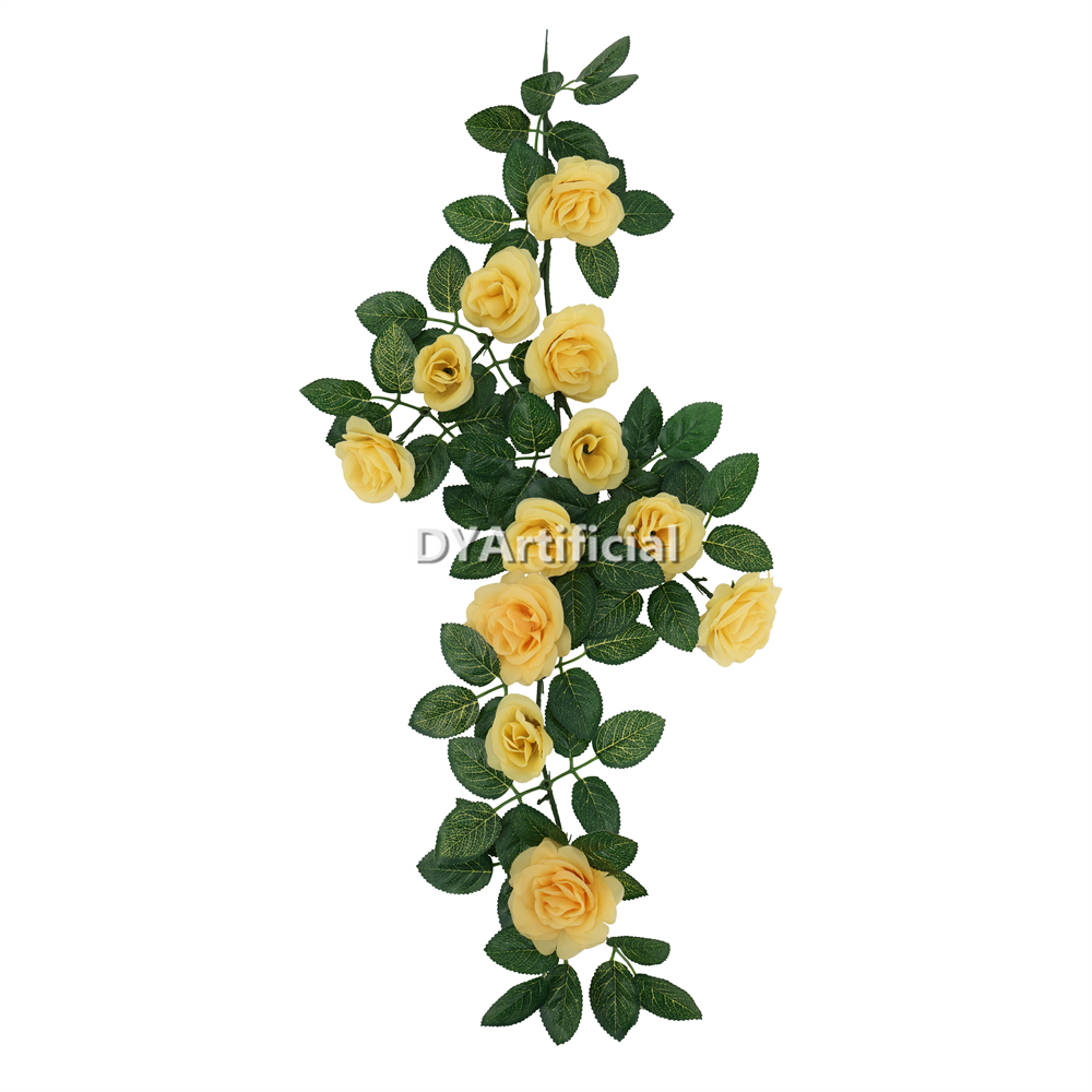 72CM Length Artificial Rose Hanging Outdoor UV Protected CHAMPAGNE