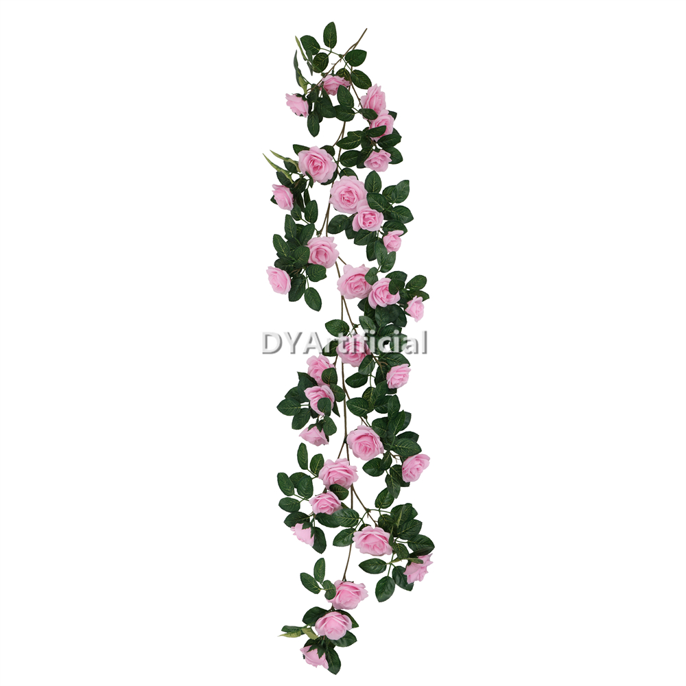 139CM Length Artificial Rose Hanging Outdoor UV Protected PINK