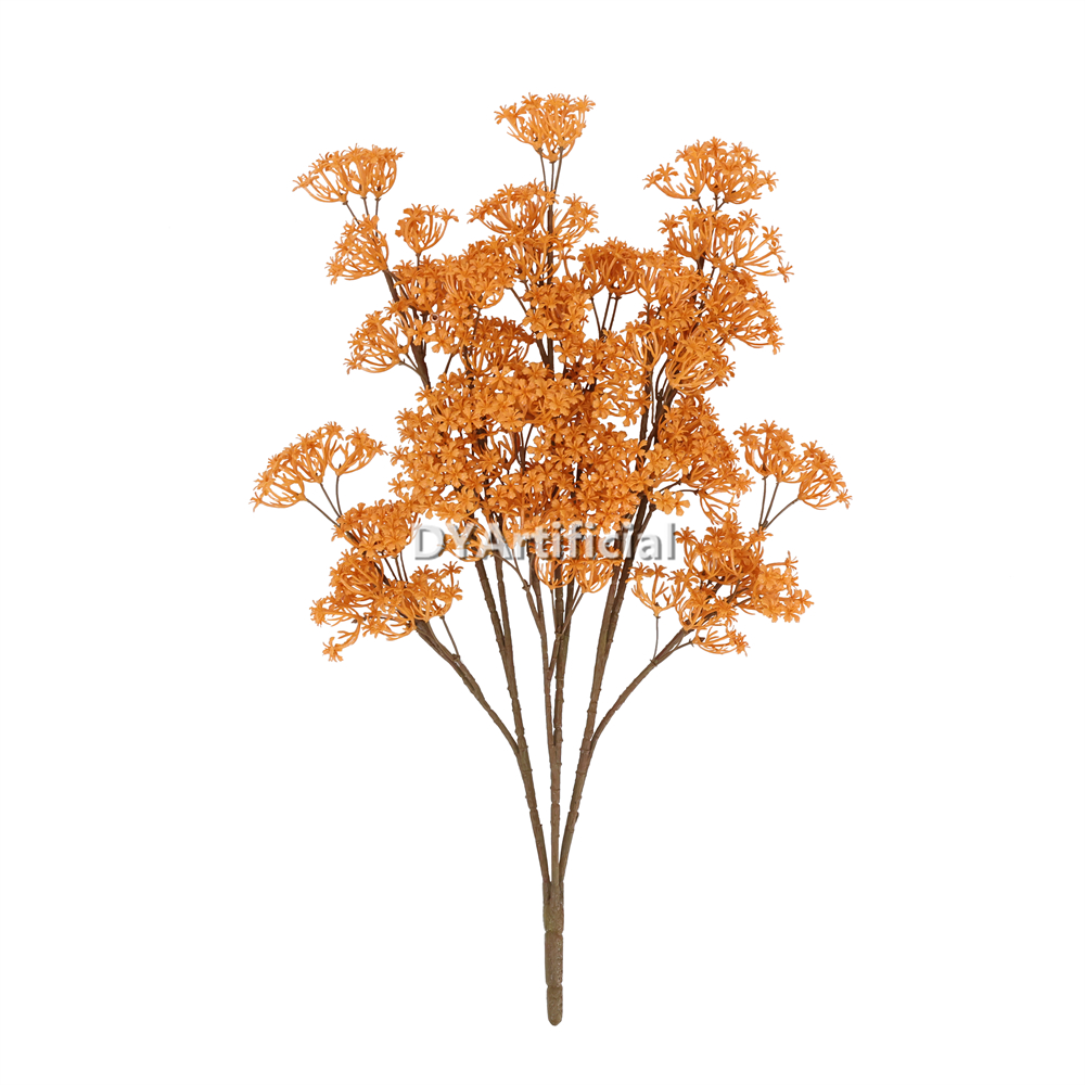 42CM Length Artificial Single Yellow Osmanthus Leaf Stem