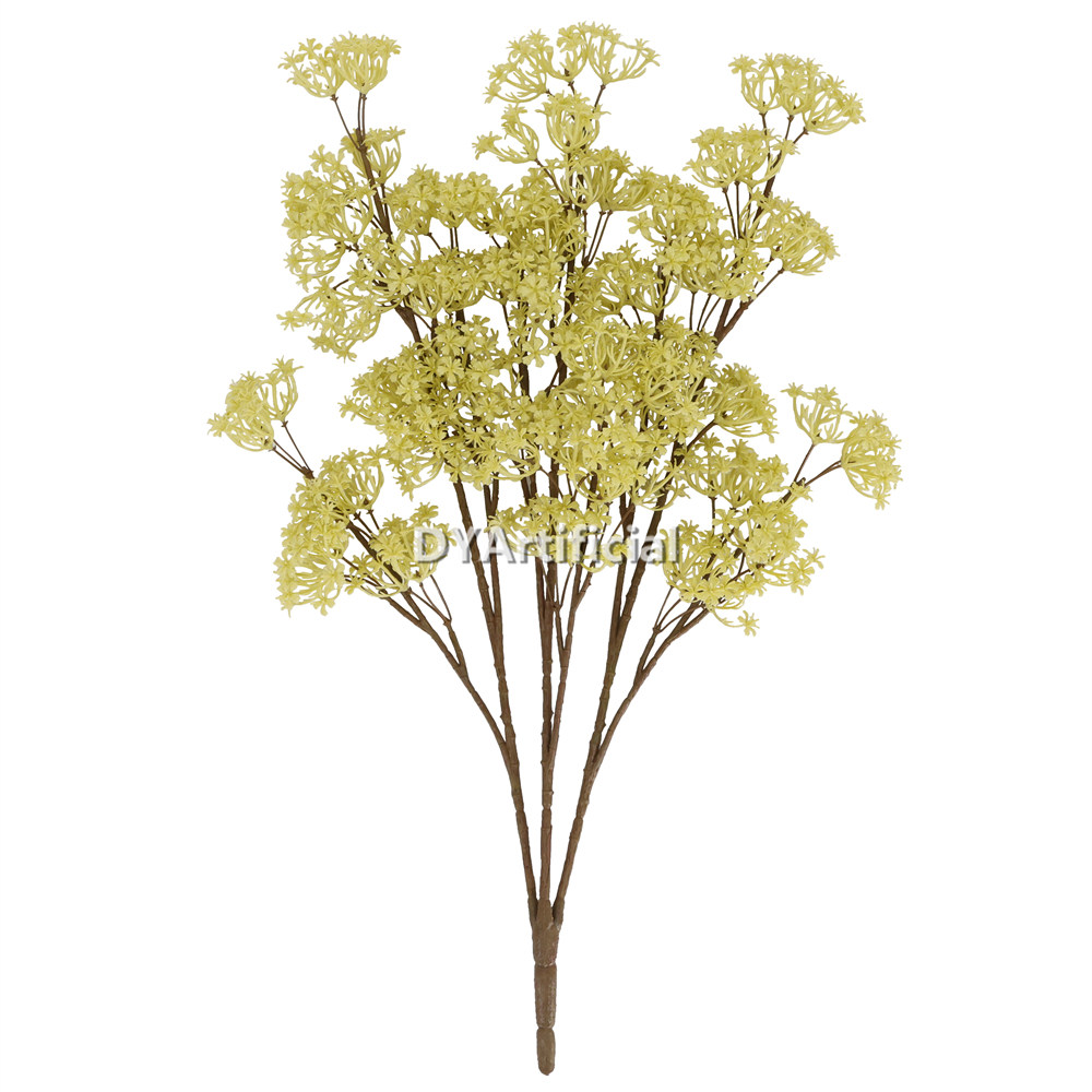 42CM Length Artificial Single Yellow White Osmanthus Leaf Stem