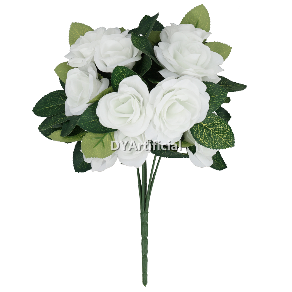 31.5CM  Length Artificial Rose Bush Outdoor UV Protected WHITE