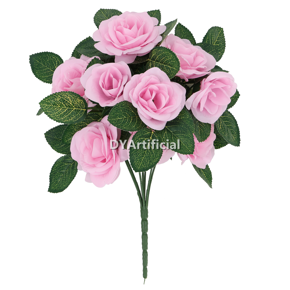 31.5CM  Length Artificial Rose Bush Outdoor UV Protected PINK