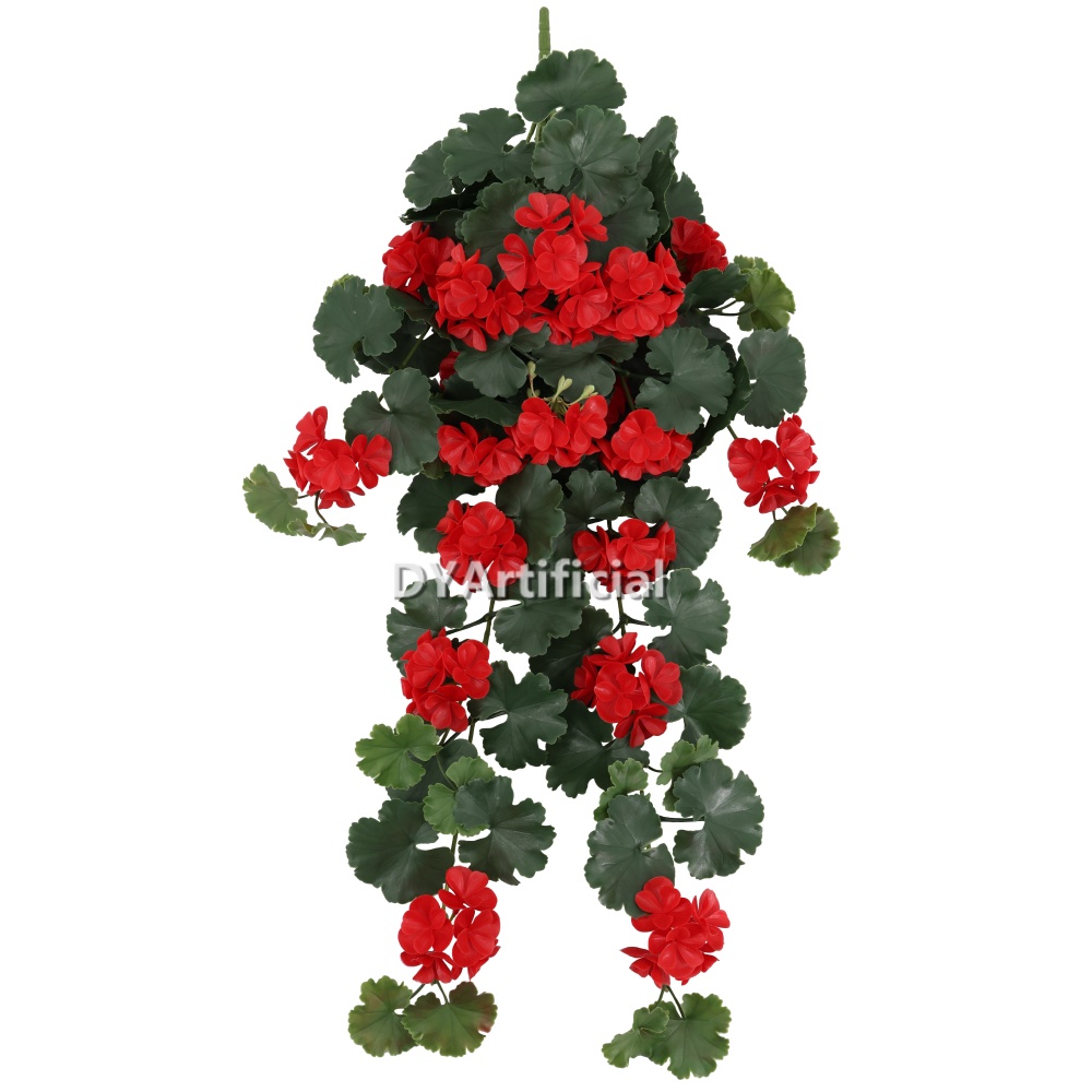 Artificial Geranium Hanging Plants 80CM Length UV Protected USA RED