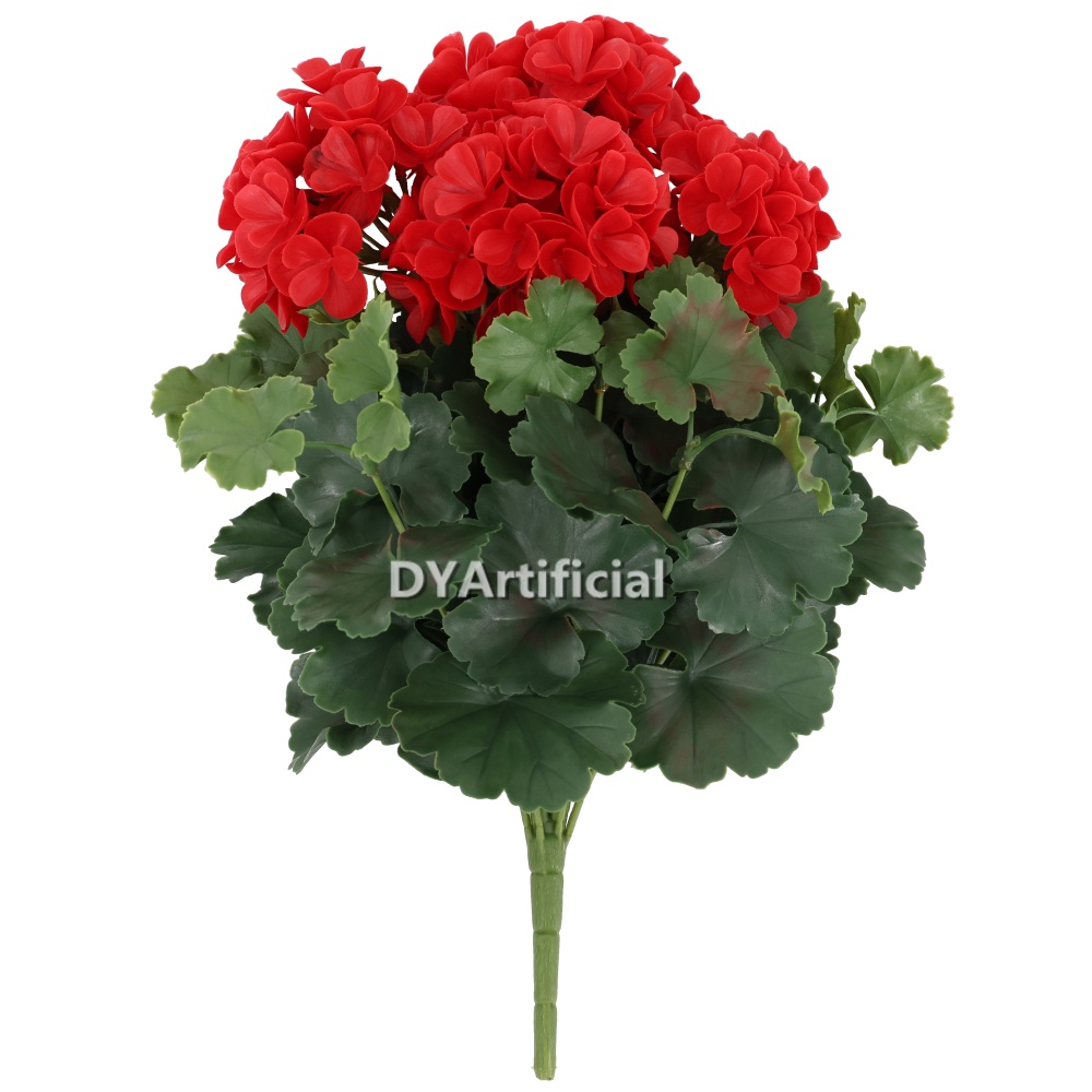 Artificial Geranium Plants 40CM Outdoor UV Protected USA RED