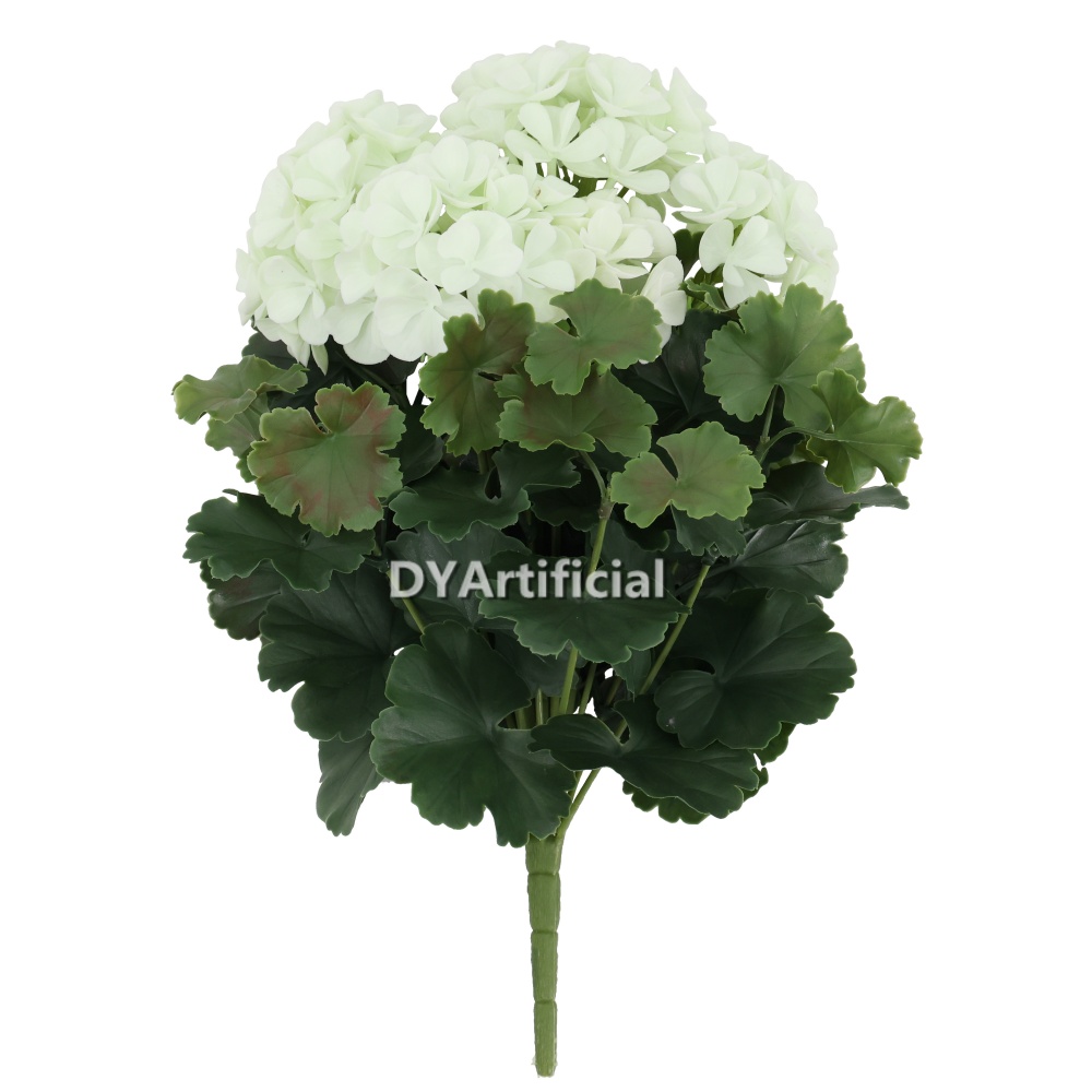 Artificial Geranium Plants 40CM Outdoor UV Protected USA WHITE